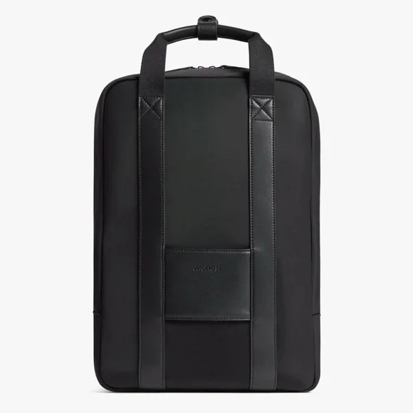 Monos Metro Backpack Travel Bag Duffel Black Nylon Vegan Leather Carry On Kit - Picture 2 of 16